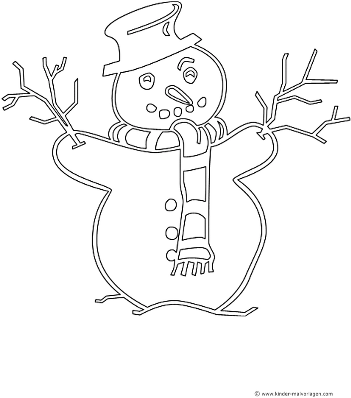 malvorlage-schneemann-mit-hut-und-schal-fuer-den-winter