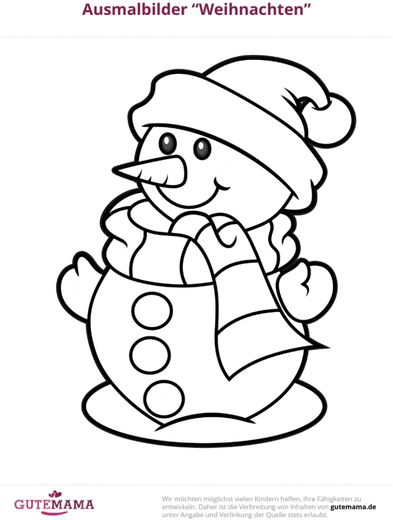 malvorlage-schneemann-weihnachten-winter