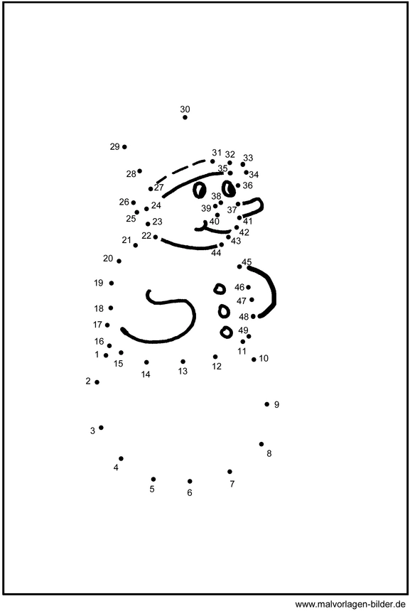 malvorlage-schneemann-zahlen-verbinden