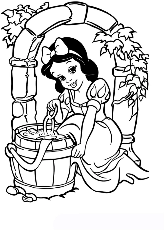 malvorlage-schneewittchen-am-brunnen