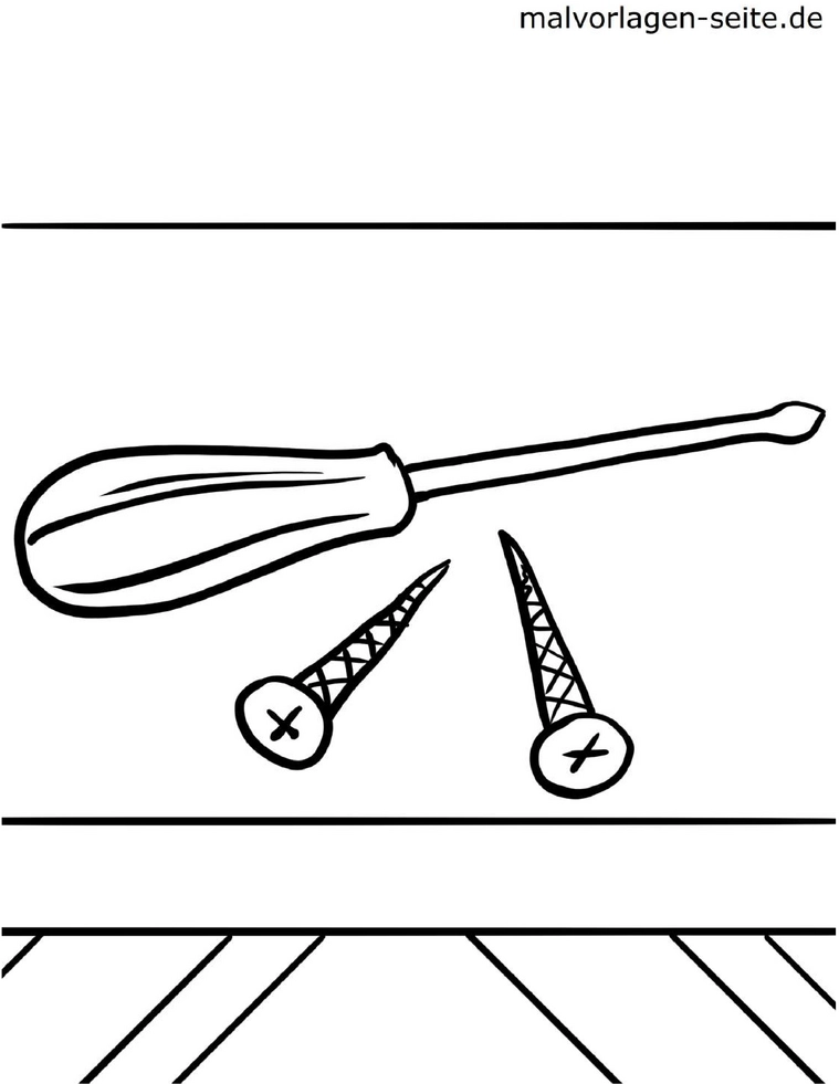 malvorlage-schraubendreher-und-schrauben