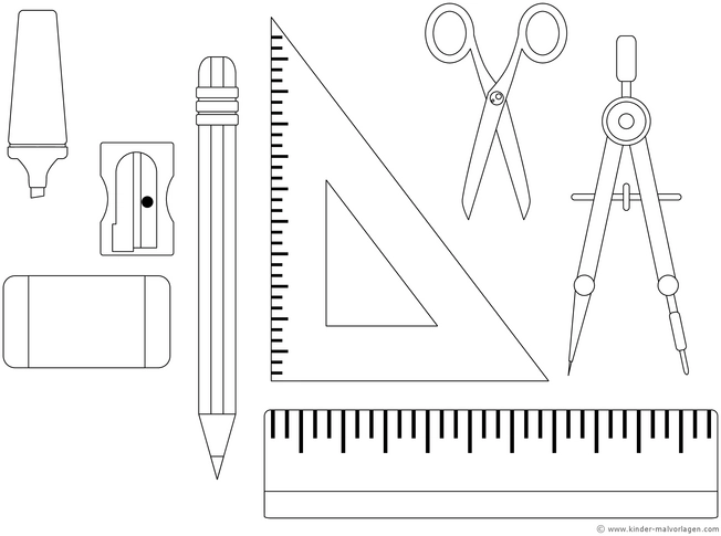 malvorlage-schreibmaterialien-fuer-kinder