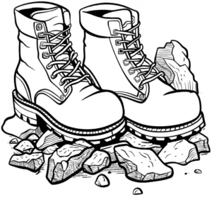 malvorlage-schuhe-auf-steinen