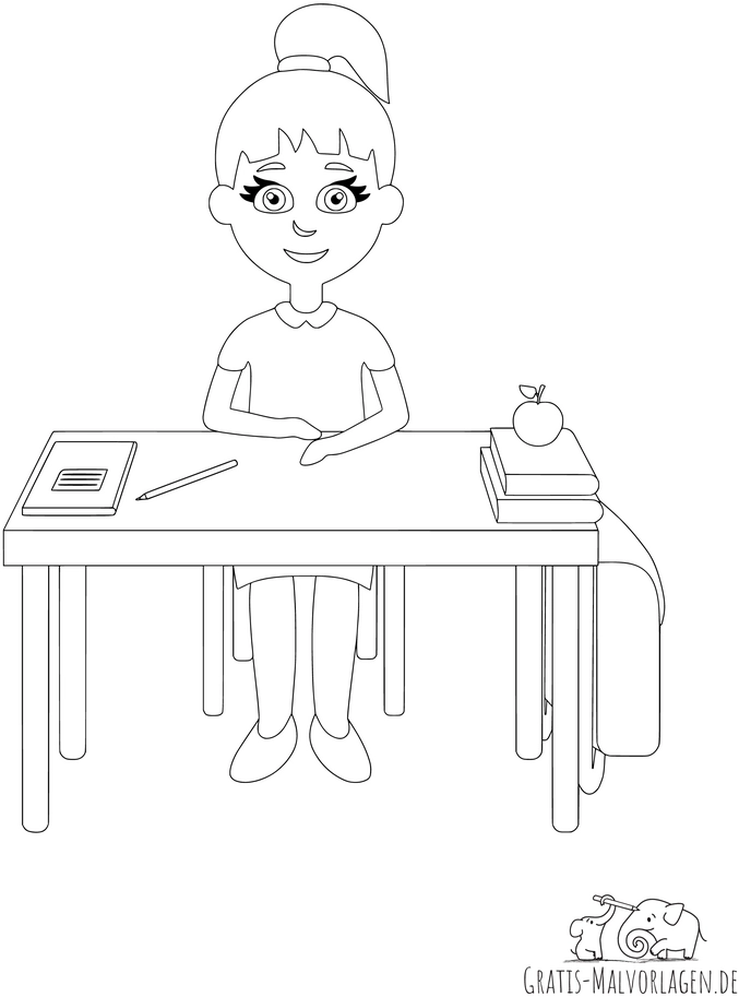 malvorlage-schulmaedchen-am-schultisch