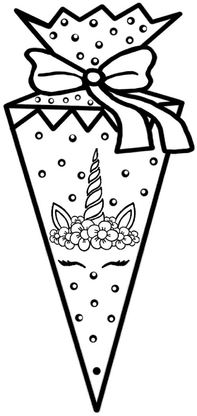 malvorlage-schultuete-mit-einhorn-und-blumen