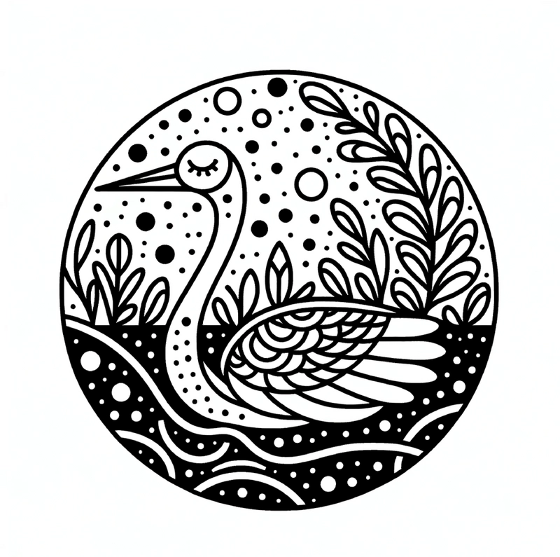 malvorlage-schwan-im-wasser-ausmalbild