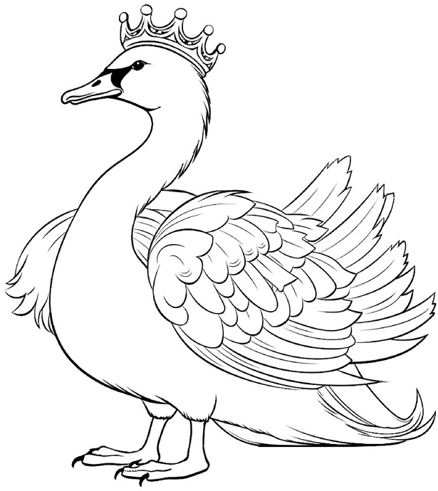 malvorlage-schwan-mit-krone-fuer-kreative-ausmalstunden