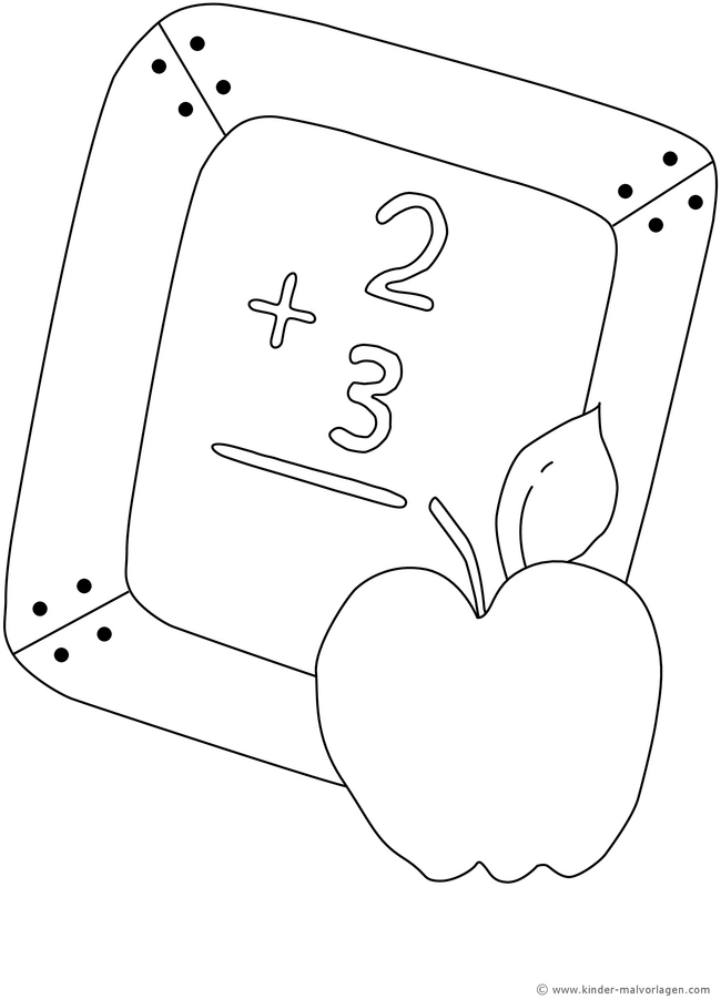 malvorlage-schwarze-tafel-mit-apfel-und-zahlen