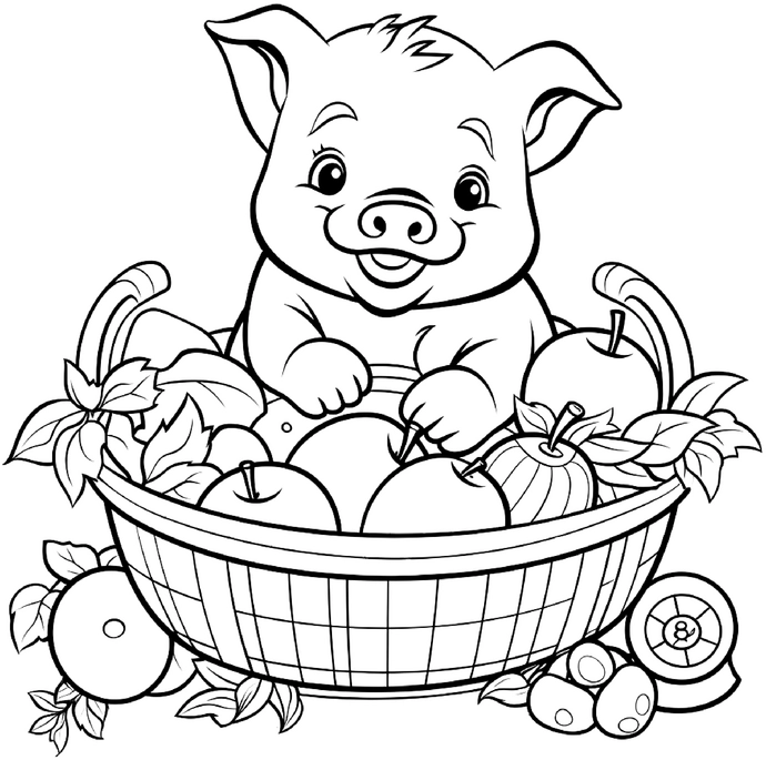 malvorlage-schweinchen-im-obstkorb