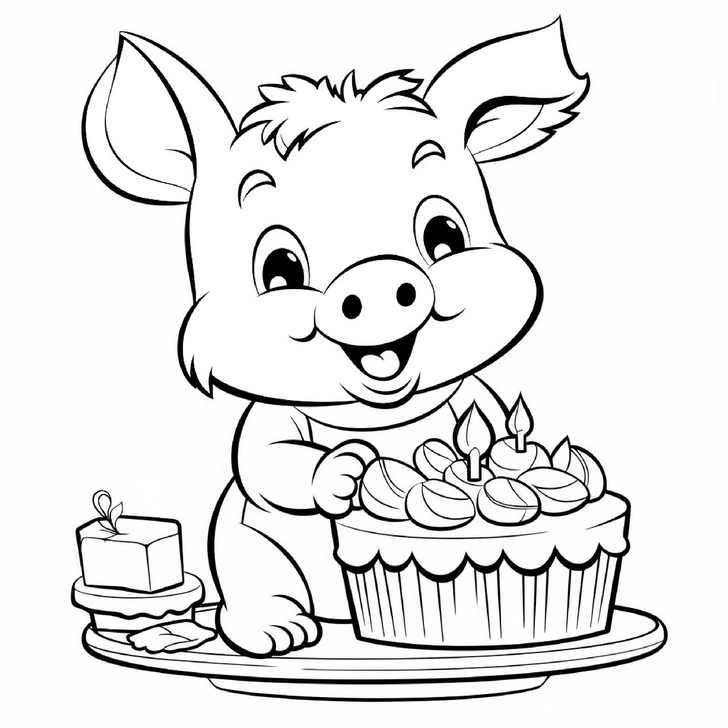 malvorlage-schweinchen-mit-geburtstagstorte