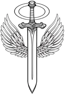 malvorlage-schwert-mit-fluegeln