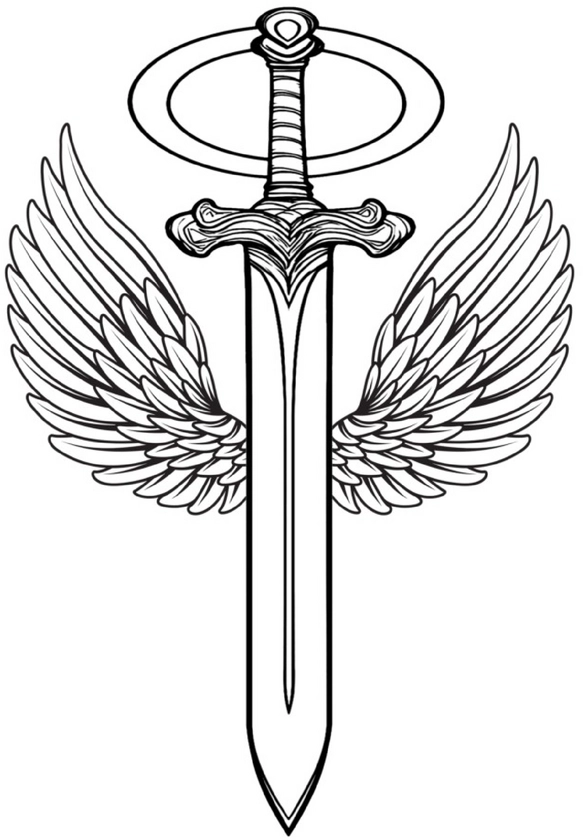 malvorlage-schwert-mit-fluegeln