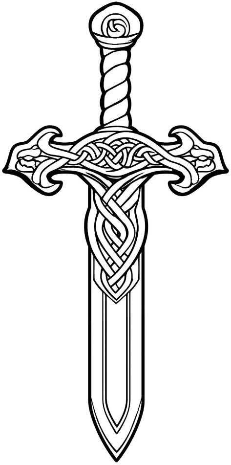malvorlage-schwert-mit-keltischen-mustern