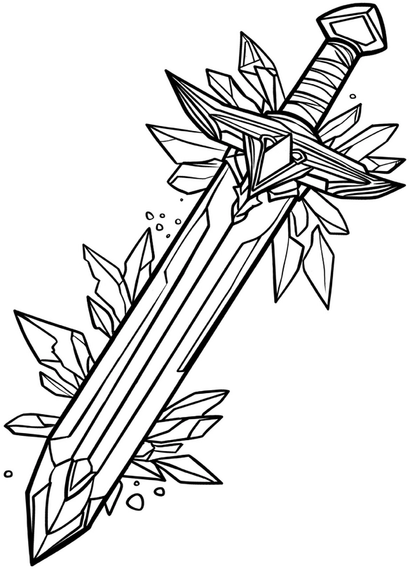 malvorlage-schwert-mit-kristallen