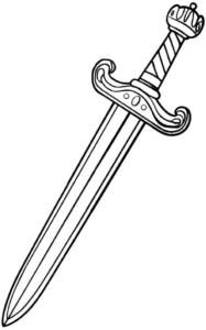 malvorlage-schwert-mit-kunstvollen-details