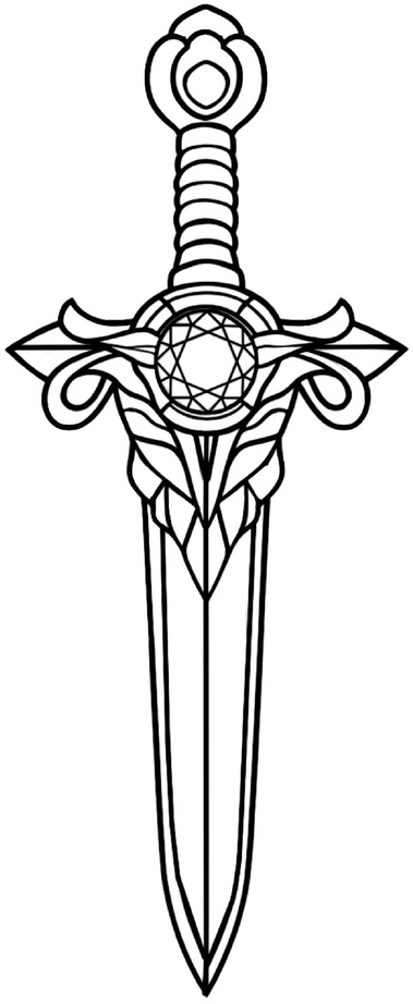 malvorlage-schwert-mit-verzierungen-und-edelstein