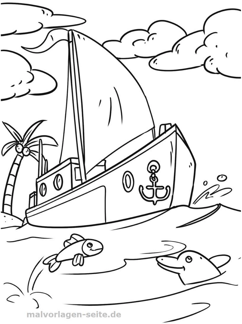 malvorlage-segelboot-kreativ-ausmalen