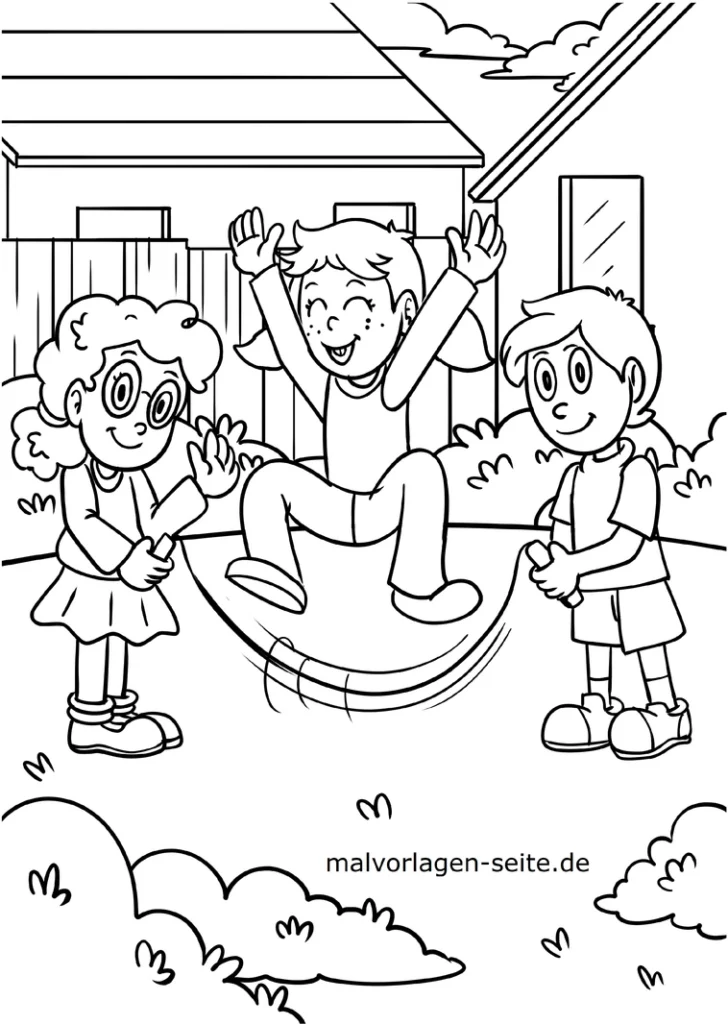malvorlage-seilspringende-kinder-im-freien