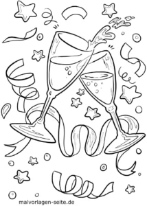 malvorlage-sektglaeser-silvester