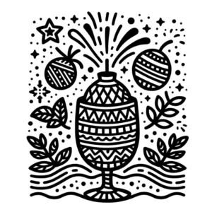 malvorlage-silvester-feuerwerk-und-glas