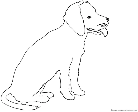 malvorlage-sitzender-hund-kreativ-ausmalen
