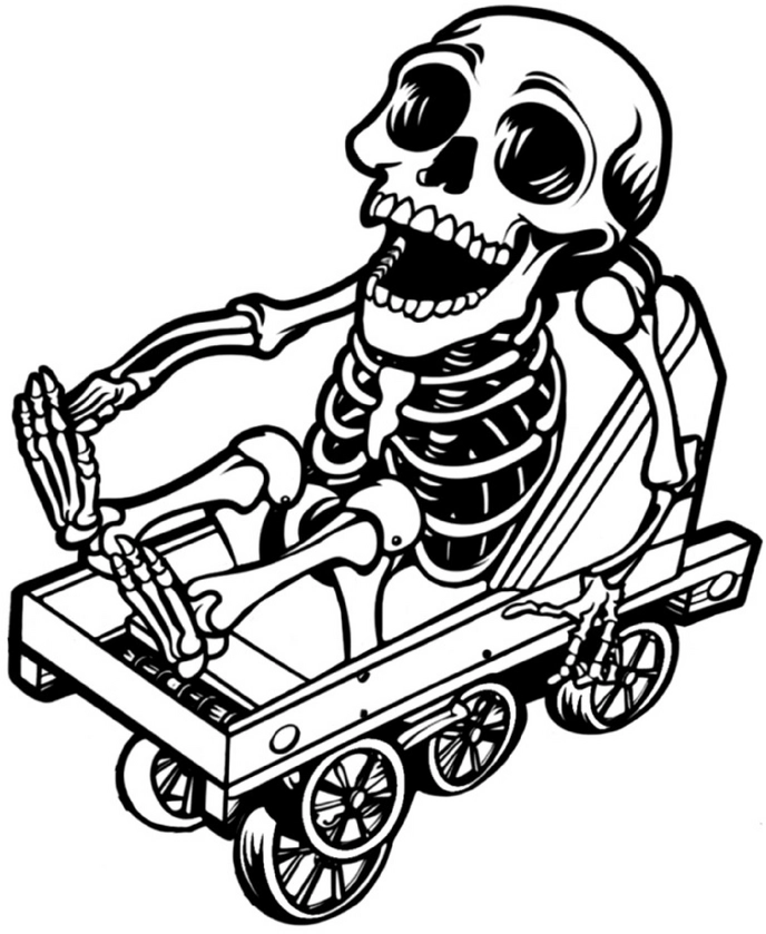 malvorlage-skelett-im-wagen