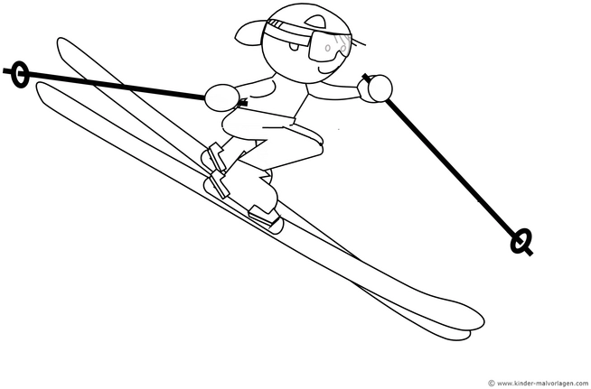 malvorlage-skifahrer-in-der-piste