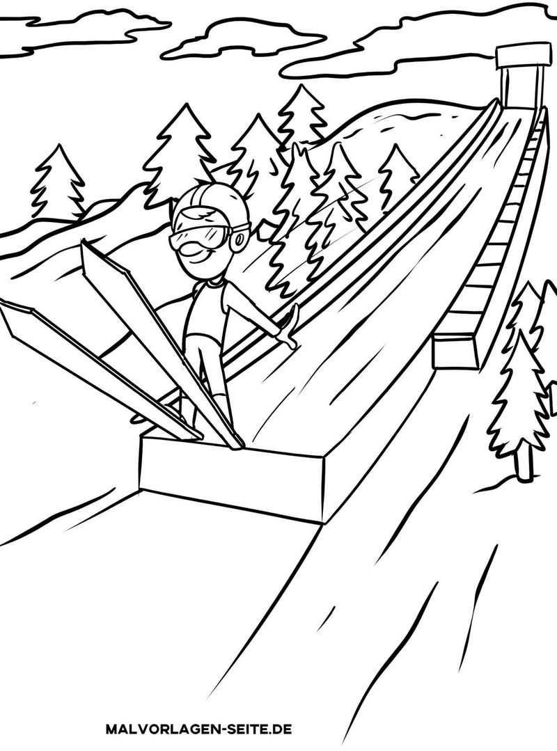 malvorlage-skispringen-springer-in-der-luft
