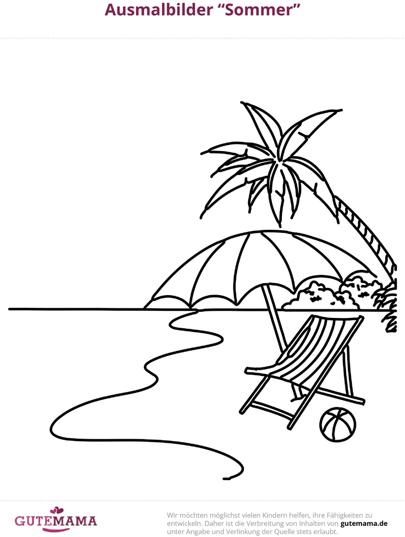 malvorlage-sommer-liegestuhl-und-palme