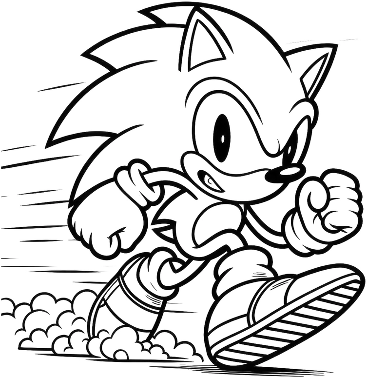 malvorlage-sonic-der-igel-im-vollen-lauf