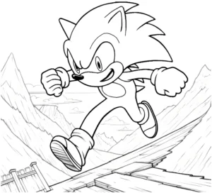 malvorlage-sonic-sprint-durch-die-berge