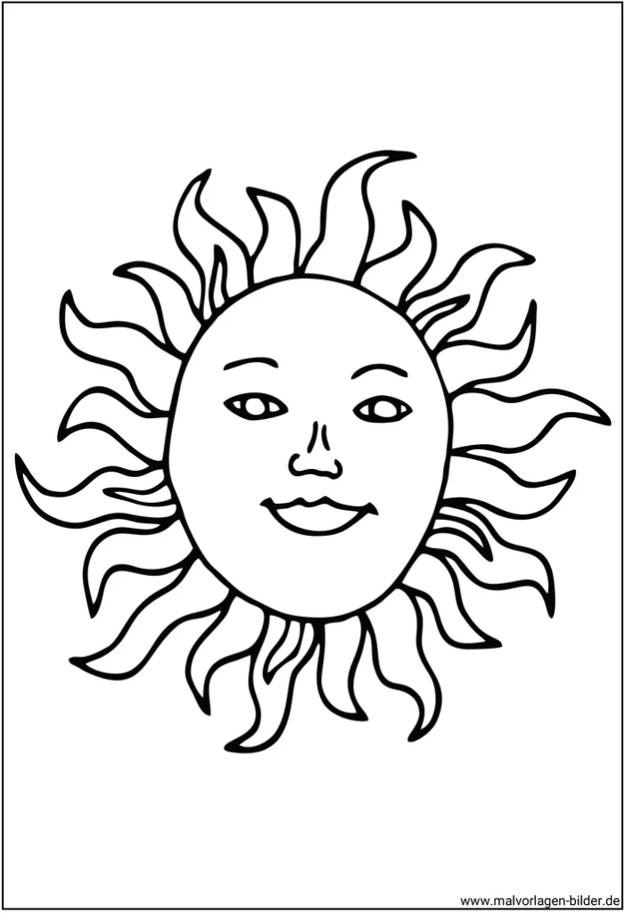 malvorlage-sonne-laechelnd-mit-straehlen
