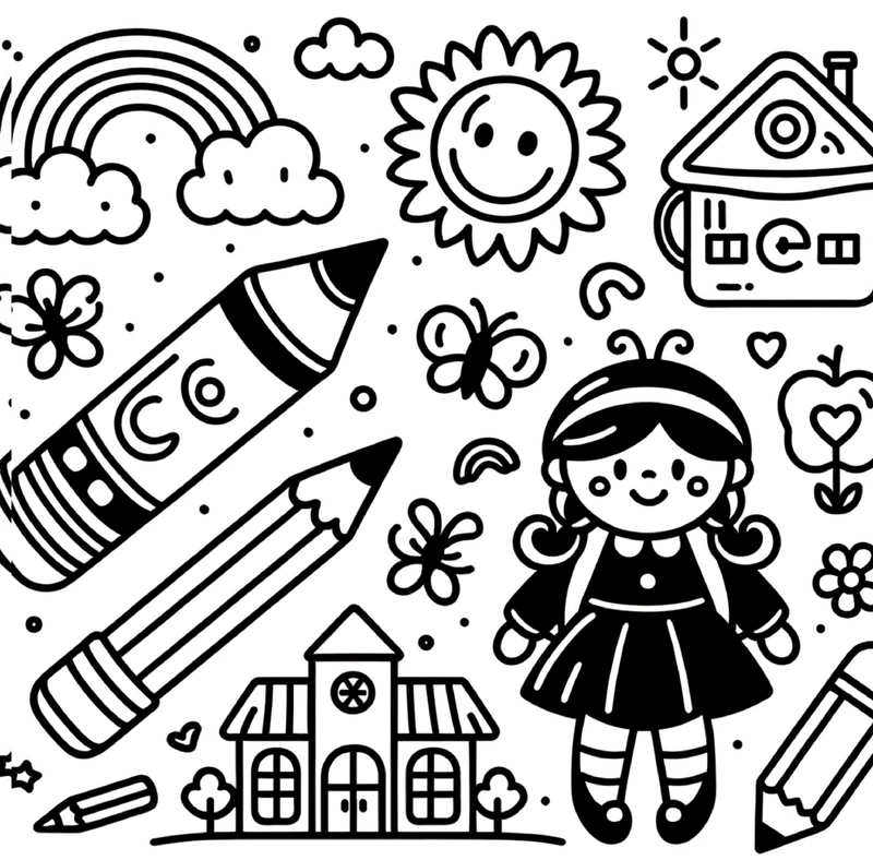 malvorlage-sonne-maedchen-und-bunte-motive
