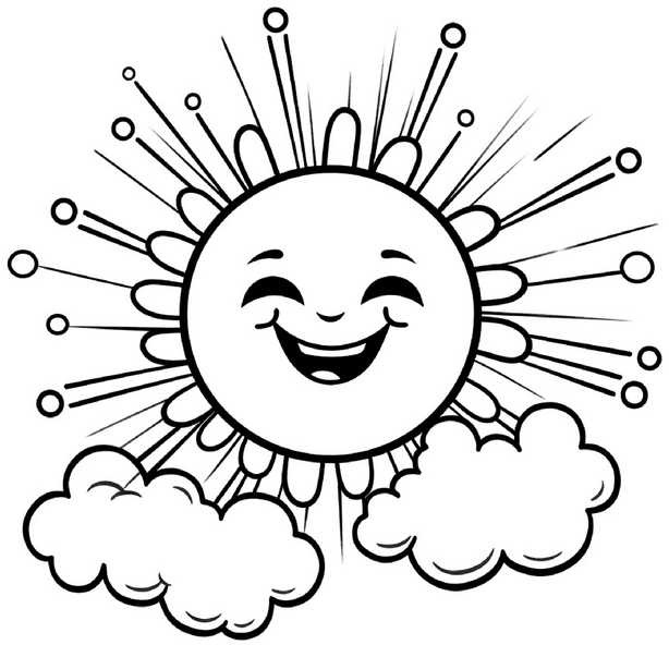 malvorlage-sonne-mit-wolken-lebendig-ausmalen