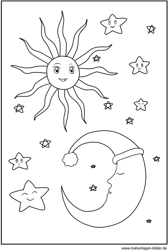 malvorlage-sonne-mond-sterne-ausmalbild