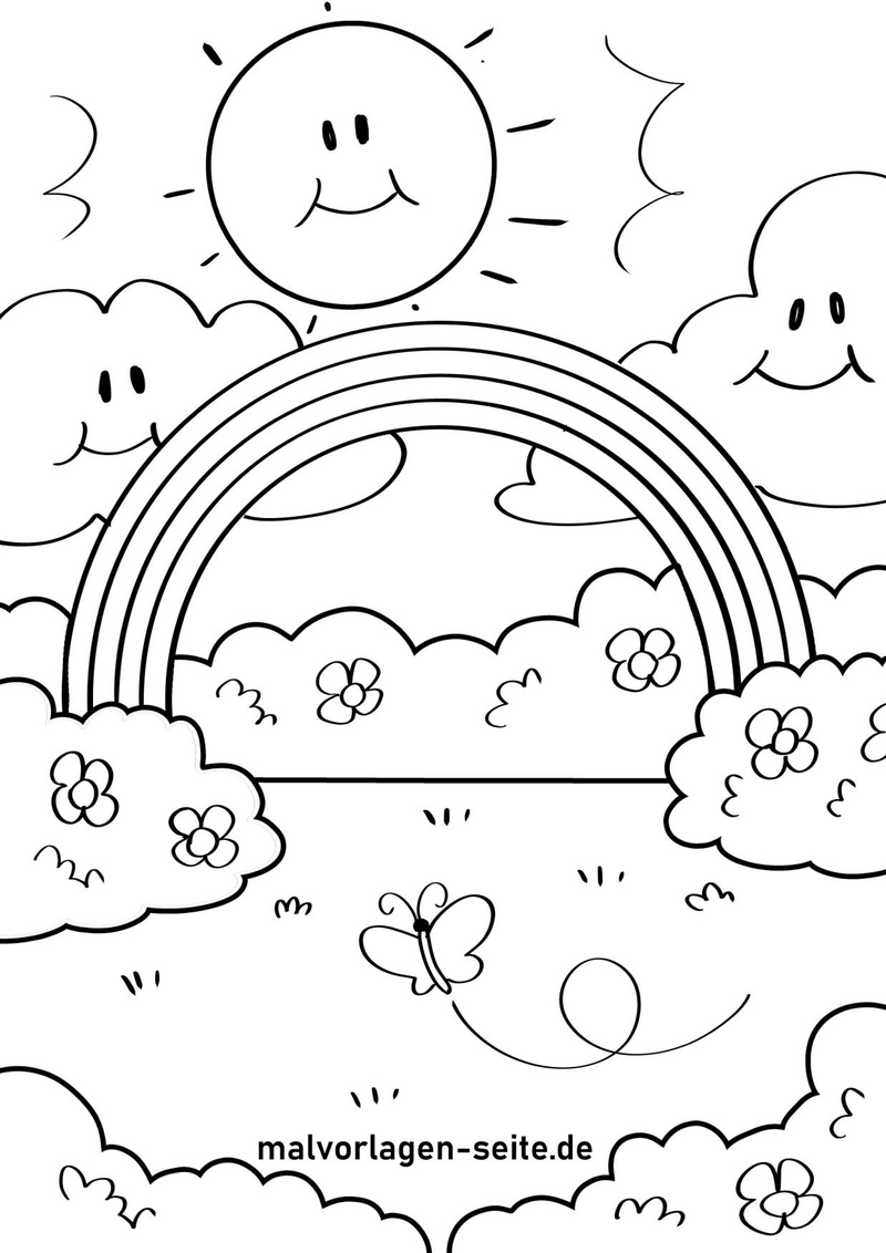 malvorlage-sonne-regenbogen-blumen