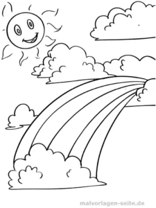 malvorlage-sonne-regenbogen-wolken-ausmalen