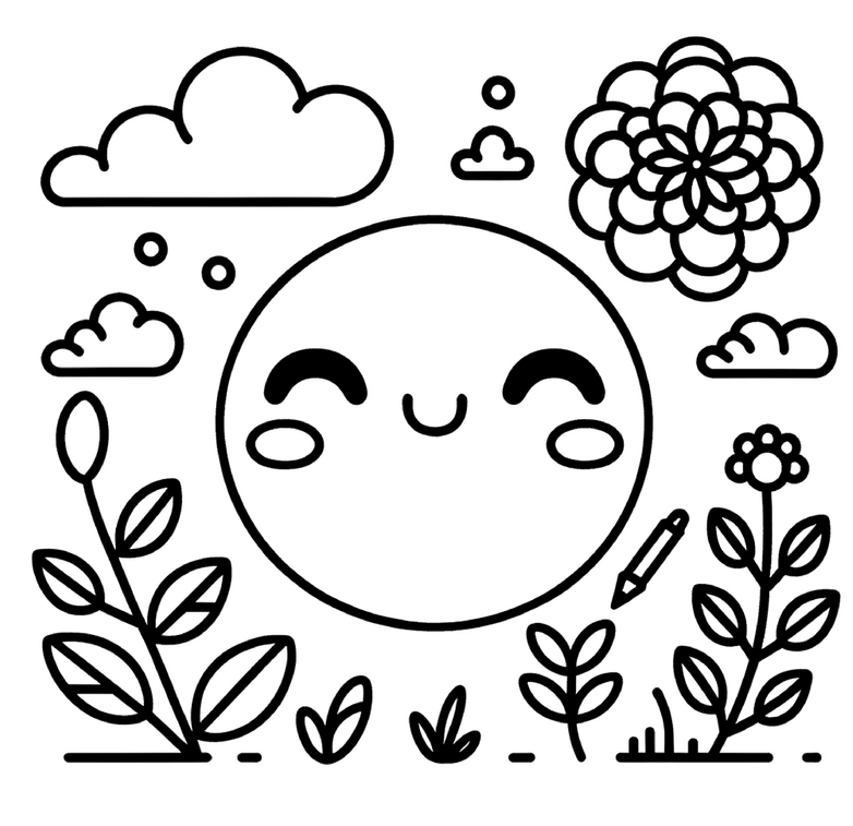 malvorlage-sonne-und-blumen-kostenlos