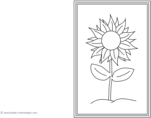 malvorlage-sonnenblume-mit-rahmen
