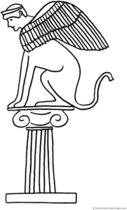 malvorlage-sphinx-auf-sauele-aegypten