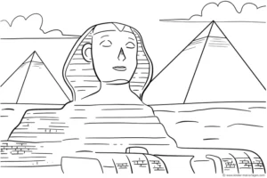 malvorlage-sphinx-und-pyramiden-aus-aegypten