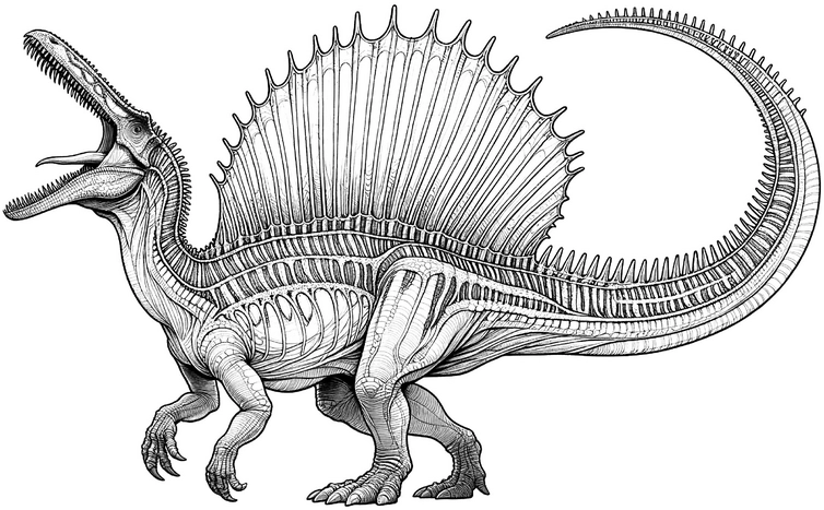 malvorlage-spinosaurus-dinosaurier-ausmalbild