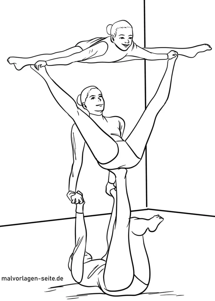 malvorlage-sportakrobatik-zwei-akrobatinnen-in-formation