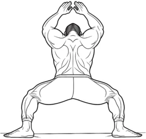 malvorlage-sportler-in-kraftvoller-pose