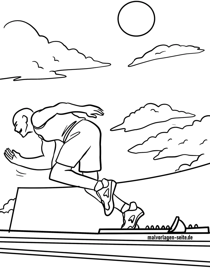 malvorlage-sportler-laufen-dynamisch-himmel
