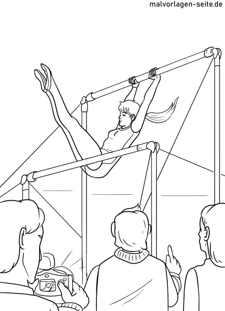 malvorlage-sportlerin-am-stufenbarren