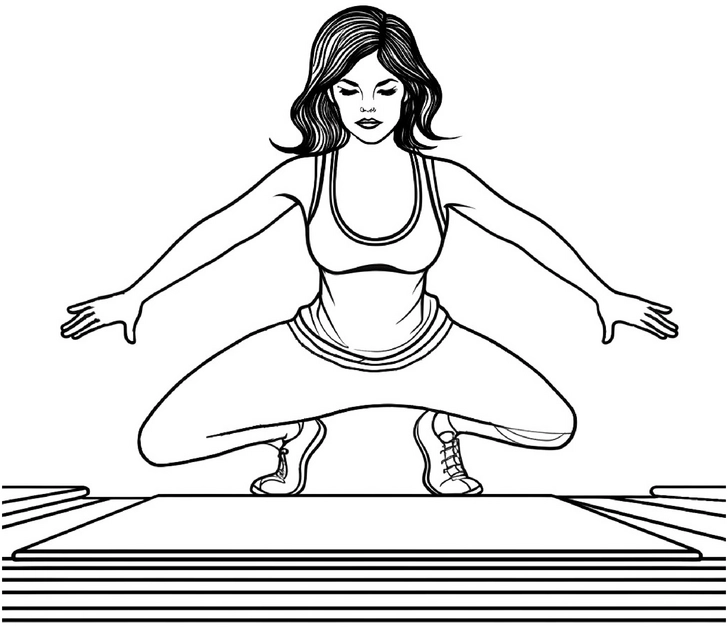 malvorlage-sportlerin-in-aktion-ausmalbild