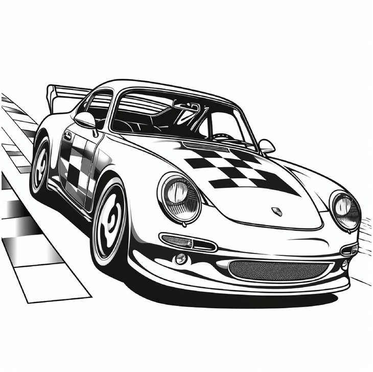 malvorlage-sportlicher-rennwagen-ausmalbild