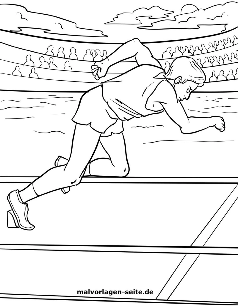 malvorlage-sprinter-im-wettkampf
