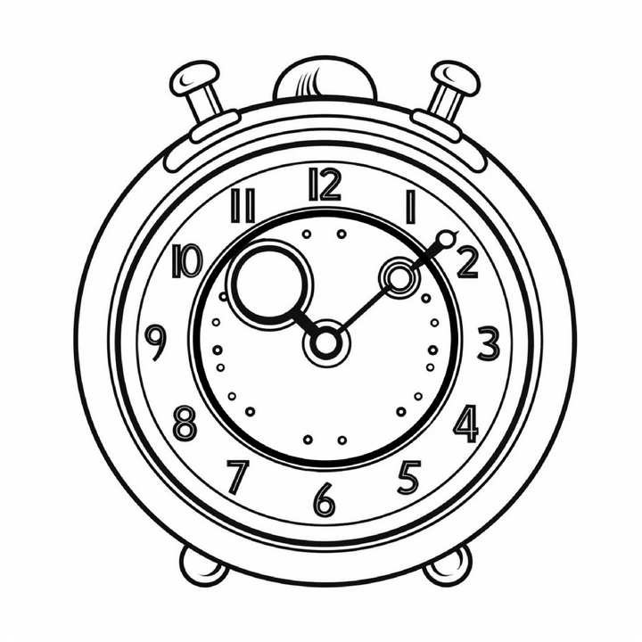 malvorlage-standuhr-zahlen-und-zeiger